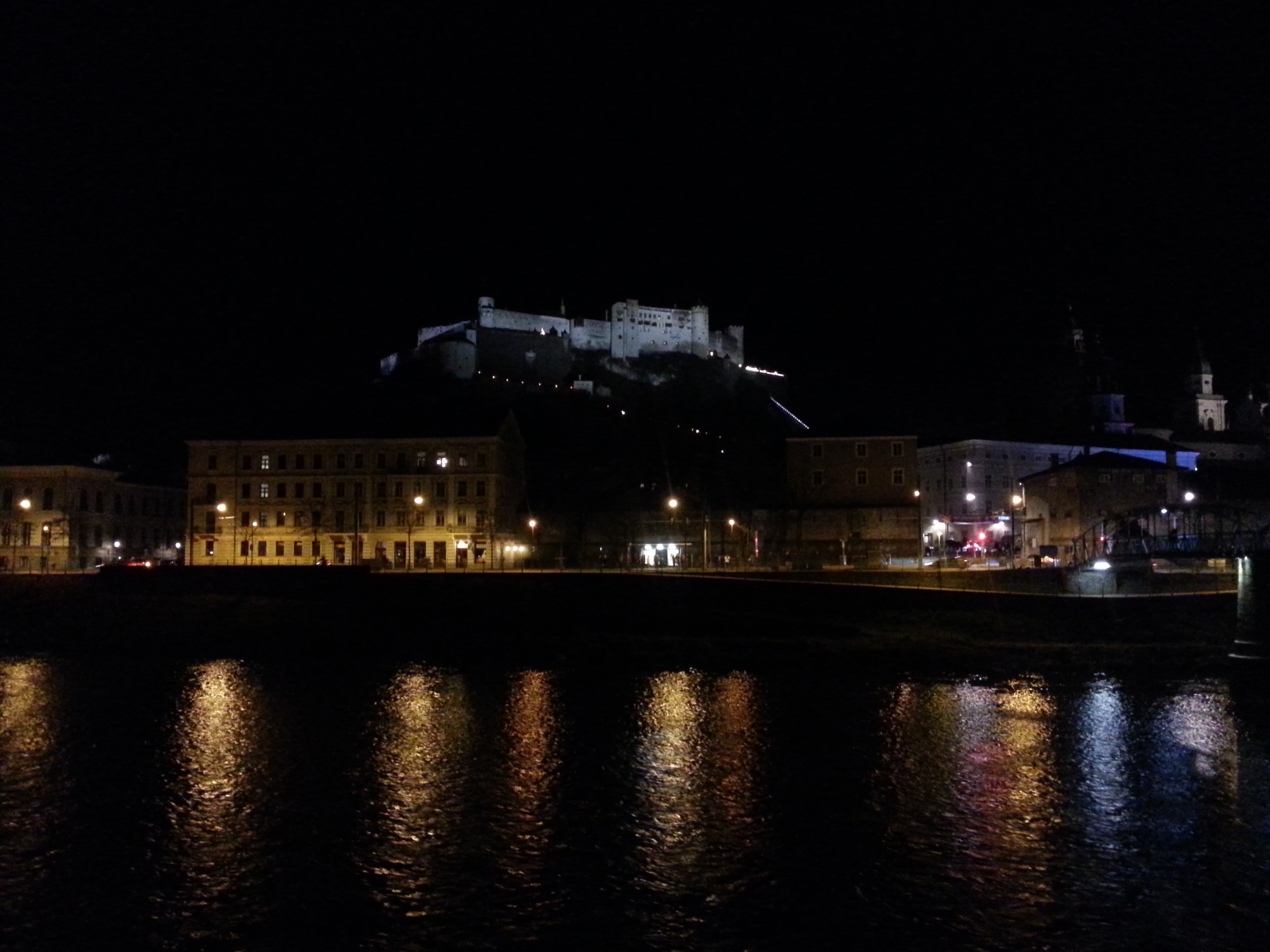 Salzburg Panorama Burg Nacht